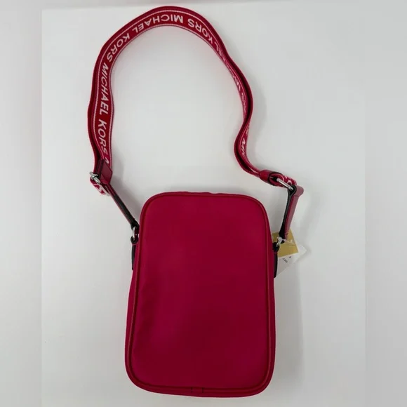 Michael Kors NWT Raspberry Nylon Crossbody and Greenwich Pink Zebra Wallet Set - Picture 5 of 11